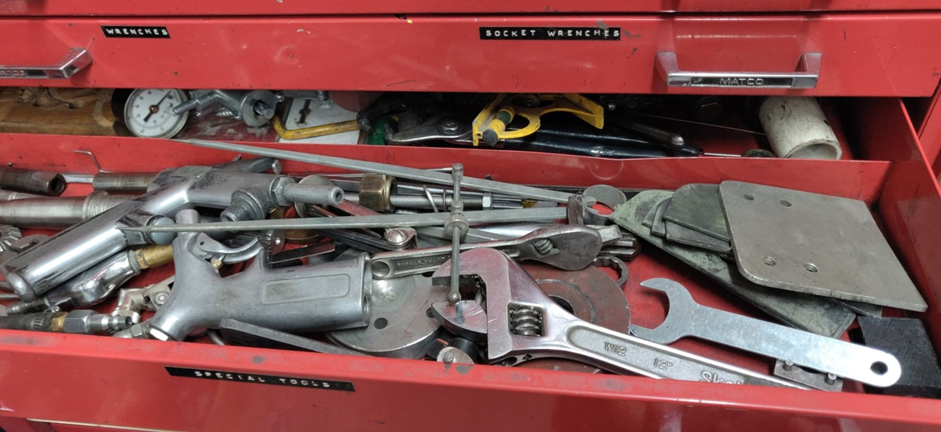 TOOL BOXES W/ LOADS & LOADS OF TOOLS - PLIERS, SCREW DRIVERS, WRENCHES, VICES, FILES, ETC - Image 6 of 13