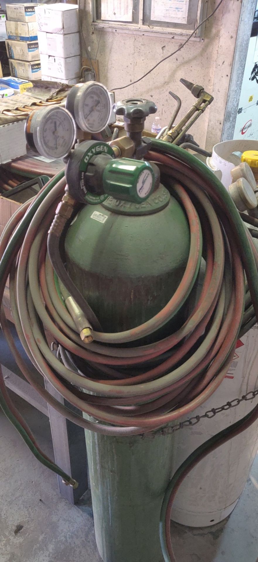 ACETYLENE TORCH W/ OXYGEN / ACETYLENE / PROPANE TANKS, ASSORTED HOSES, ASSORTED TORCHES.. - Image 2 of 4