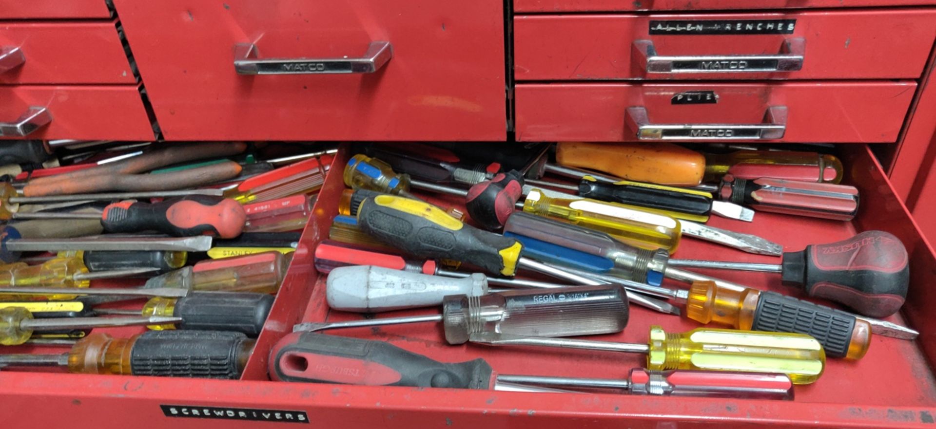 TOOL BOXES W/ LOADS & LOADS OF TOOLS - PLIERS, SCREW DRIVERS, WRENCHES, VICES, FILES, ETC - Image 8 of 13