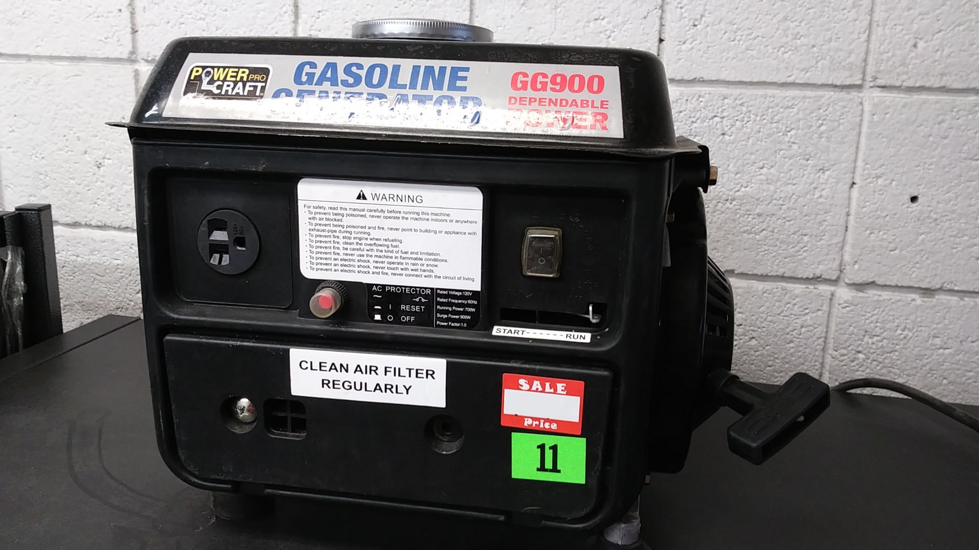 POWER PRO CRAFT GASOLINE GENERATOR (GG900)