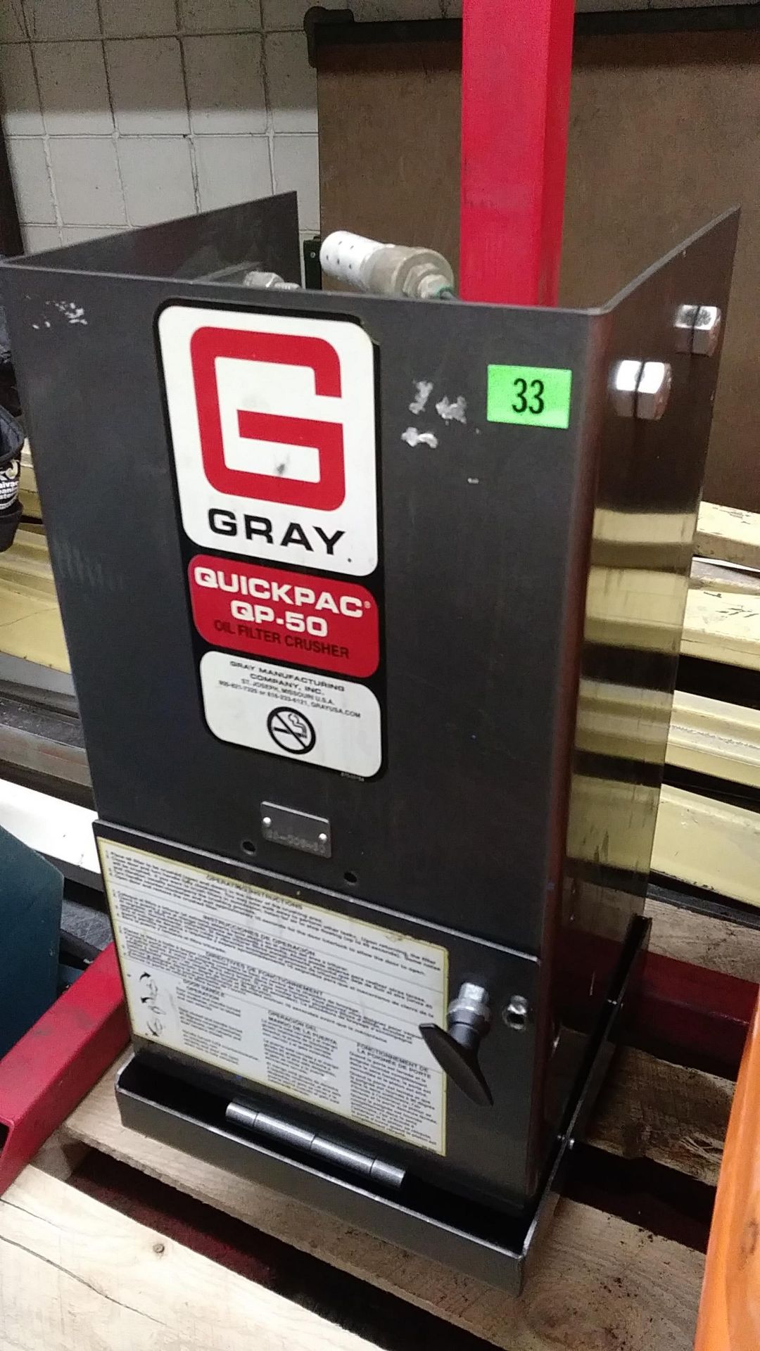 GRAY QUICKPAC QP 50 OIL FILTER CRUSHER - Image 2 of 4