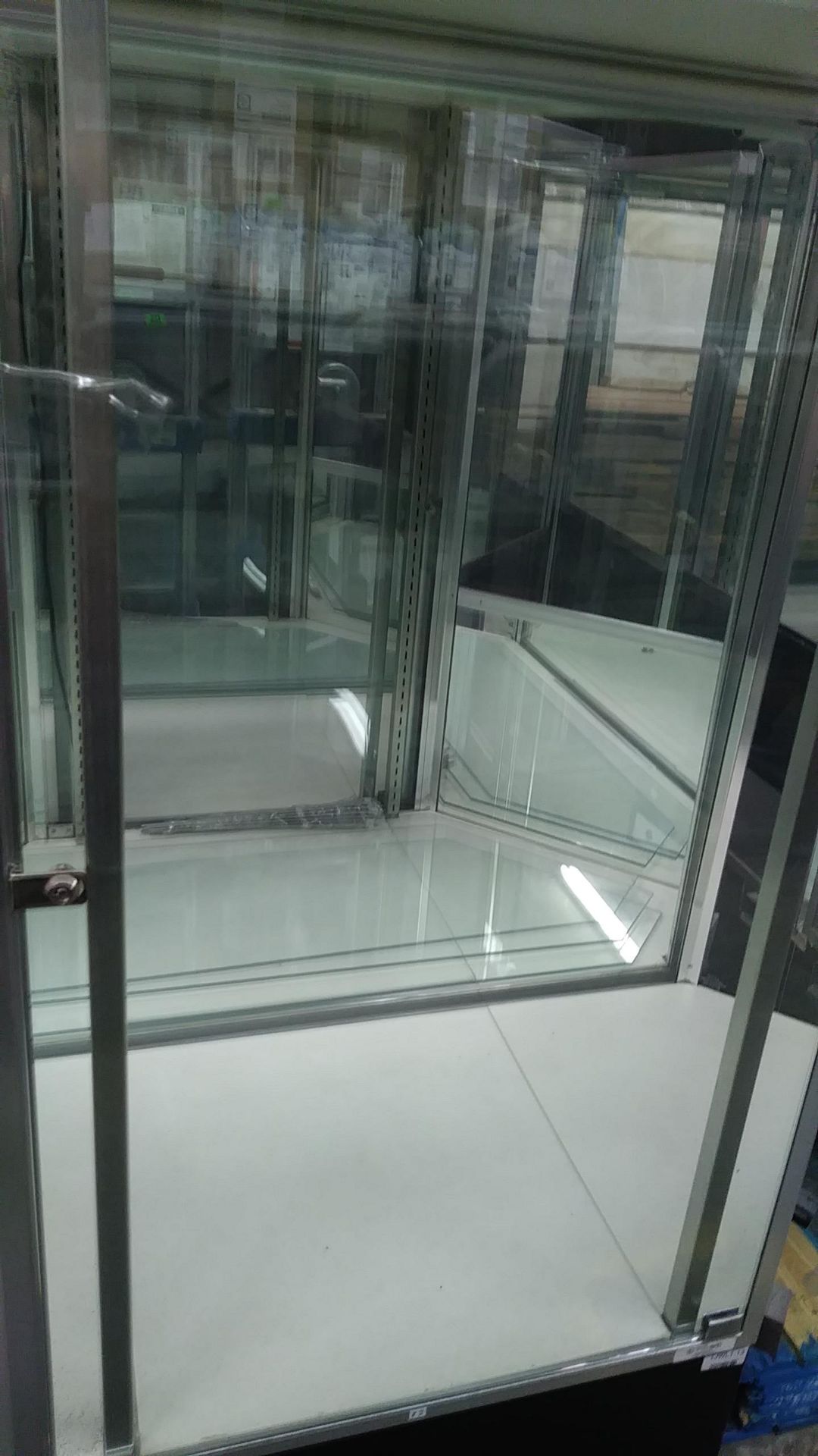 CORNER GLASS DISPLAY CASES (APPROX 59" W x 62" H x 22" D) (QTY X YOUR BID) - Image 3 of 3