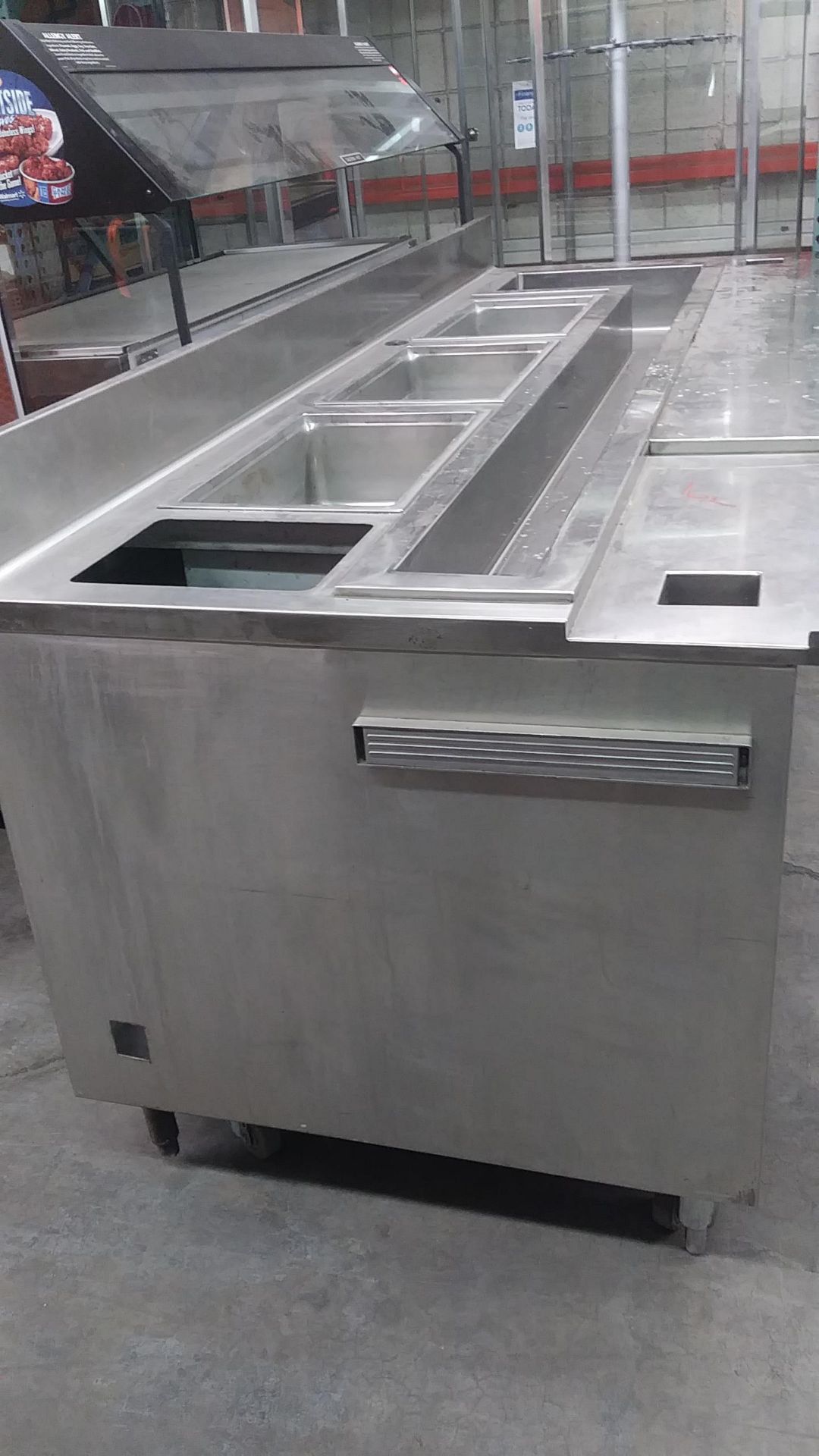 STAINLESS STEAM TABLE (APPROX 108" L x 33" H x 37" D) - Image 3 of 4