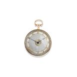 A continental gold and enamel key wind open face quarter repeating pocket watch