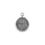 A silver key wind pair case pocket watch with shagreen case
