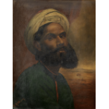 A. Addison (British School, late 19th Century) Portrait of an Indian nobleman in a landscape