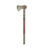 A Mughal gold koftgari steel axe (taberzin) North India, 18th/ 19th Century