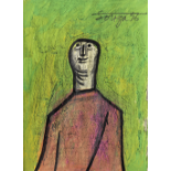 Francis Newton Souza (India, 1924-2002) Figure on Green Background