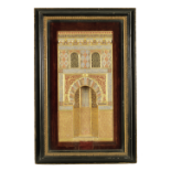 A large painted gesso Alhambra Mihrab Plaque Granada, circa 1900