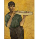 Louay Kayyali (Syria, 1934-1978) A Boy with a tray of Apples