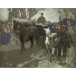 Sir Alfred James Munnings, PRA, RWS (British, 1878-1959) Preparatory sketch for 'The White Slave'