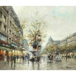 Antoine Blanchard (French, 1910-1988) Scène de rue en printemps