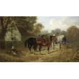 Ludwig Hartmann (German, 1835-1902) At the farm