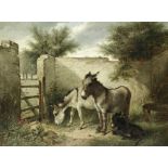 Walter Hunt (British, 1861-1941) A family of donkeys