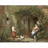 John F. Pasmore (British, fl.1841-1866) 'A cottage door'