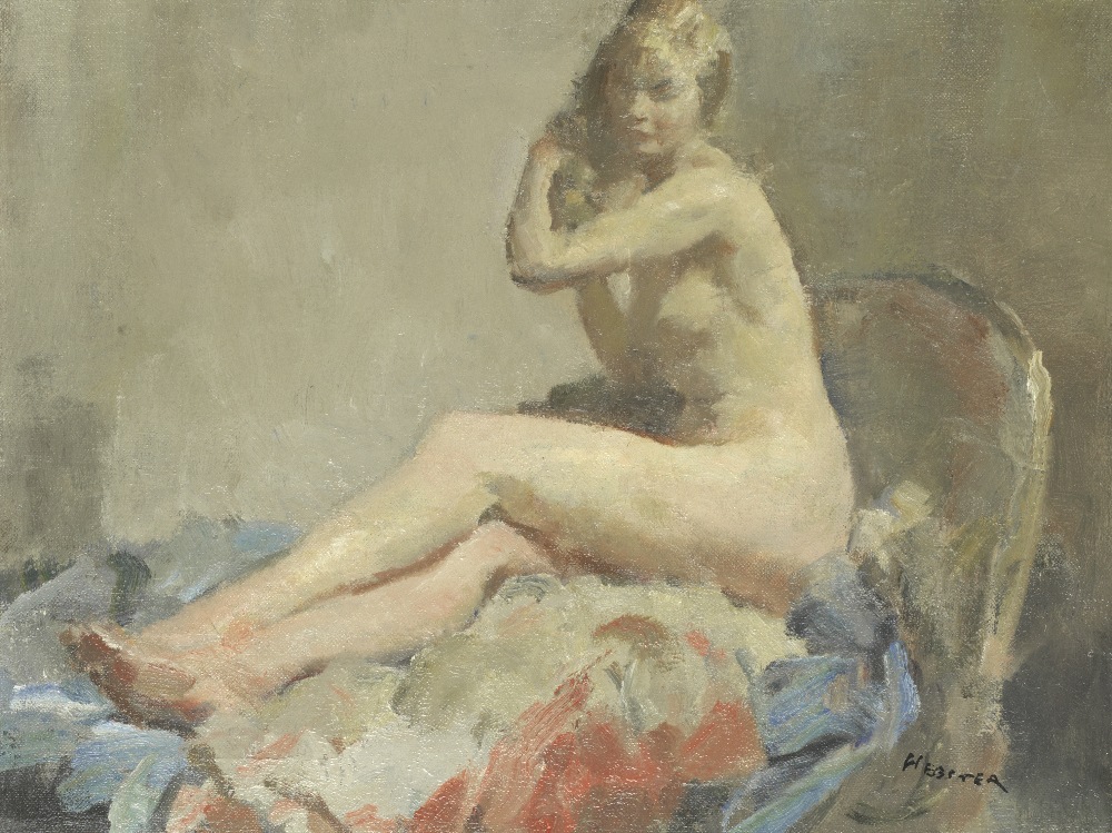 Walter Ernest Webster, RI, ROI (British, 1878-1959) Seated nude