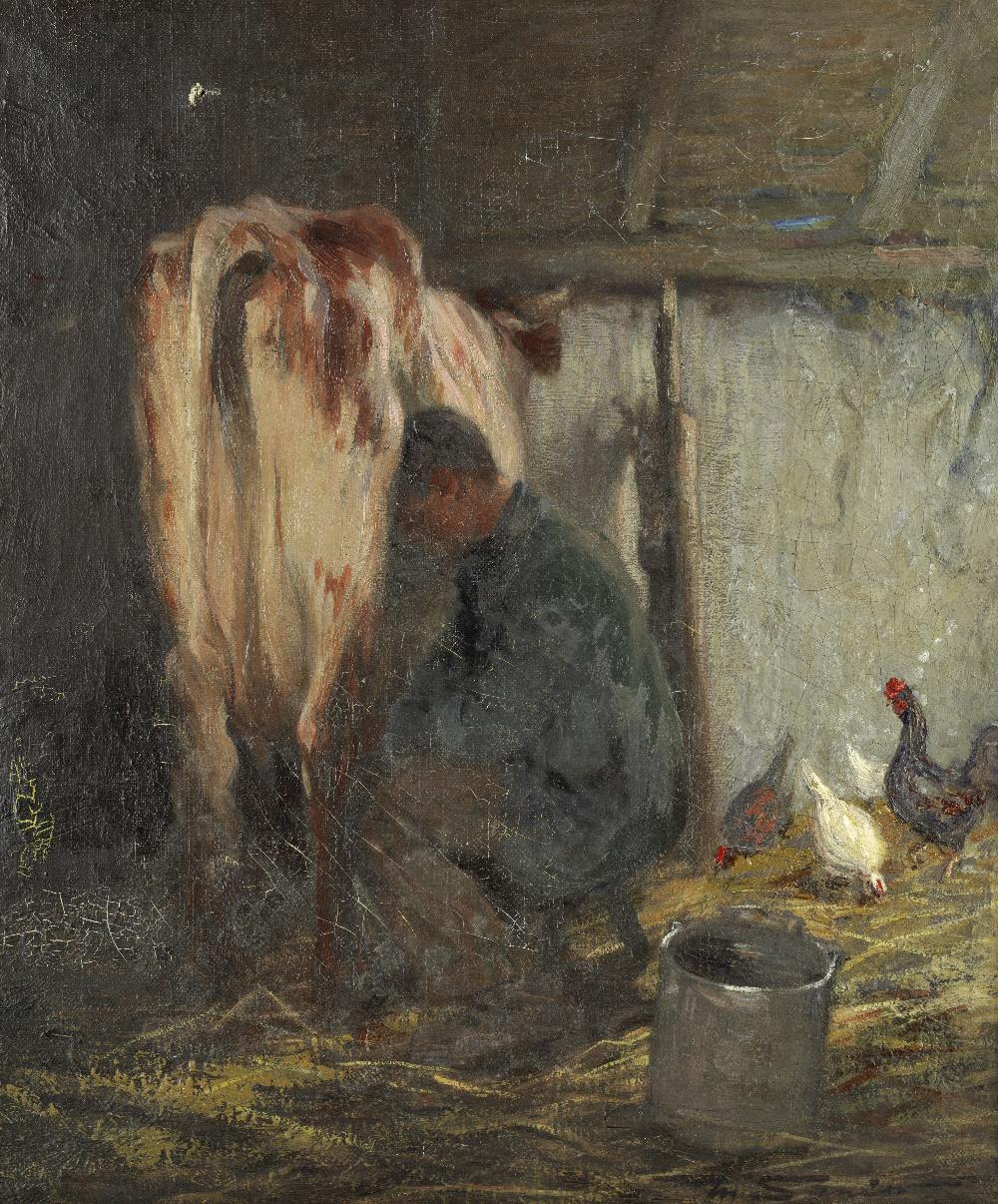 Mark Senior (British, 1864-1927) Milking time