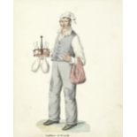 Neapolitan School, circa 1835 an album of 43 studies of street vendors, 30 by one hand including...