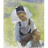 Frank C. Penfold (1849-1921) Breton girl and child