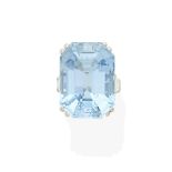 An aquamarine and diamond ring