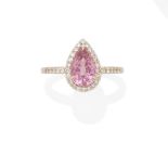 A spinel and diamond ring