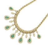 An emerald and diamond necklace, H. Stern