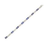 A sapphire and diamond bracelet