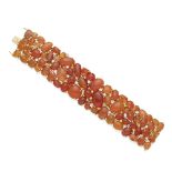 A fire opal and sapphire bracelet