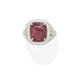 A ruby and diamond ring