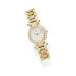 A Lady's Diamond and 18k Gold Bracelet Watch, Chopard