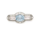 An aquamarine and kunzite brooch, Tiffany & Co.,