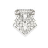 An Art Deco diamond clip brooch