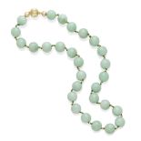 A jadeite bead necklace