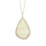 An opal and diamond pendant