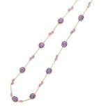 An amethyst and pink sapphire station necklace, Paolo Costagli