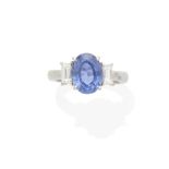 A Sapphire and Diamond ring