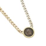 A bezel set coin necklace, Bulgari