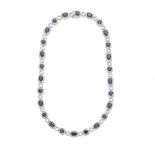 A sapphire and diamond necklace
