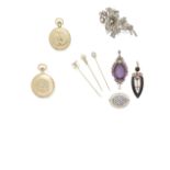 A group of antique jewelry