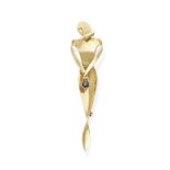 A figural brooch of a lady, Trabert & Hoeffer, Mauboussin,