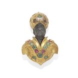 A gem-set blackamoor brooch, Italy