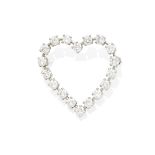 A diamond heart brooch, Tiffany & Co.