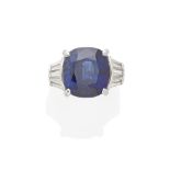 A Sapphire and Diamond Ring