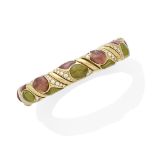 A peridot and tourmaline cuff bracelet, Bulgari