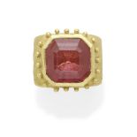 a pink tourmaline ring