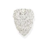 an Art Deco diamond clip