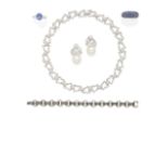 A sapphire and diamond bracelet