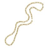 A gold link necklace