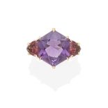 An amethyst and garnet ring, Paolo Costagli