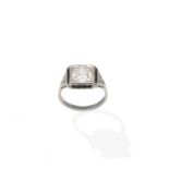 An Art Deco diamond and onyx ring,